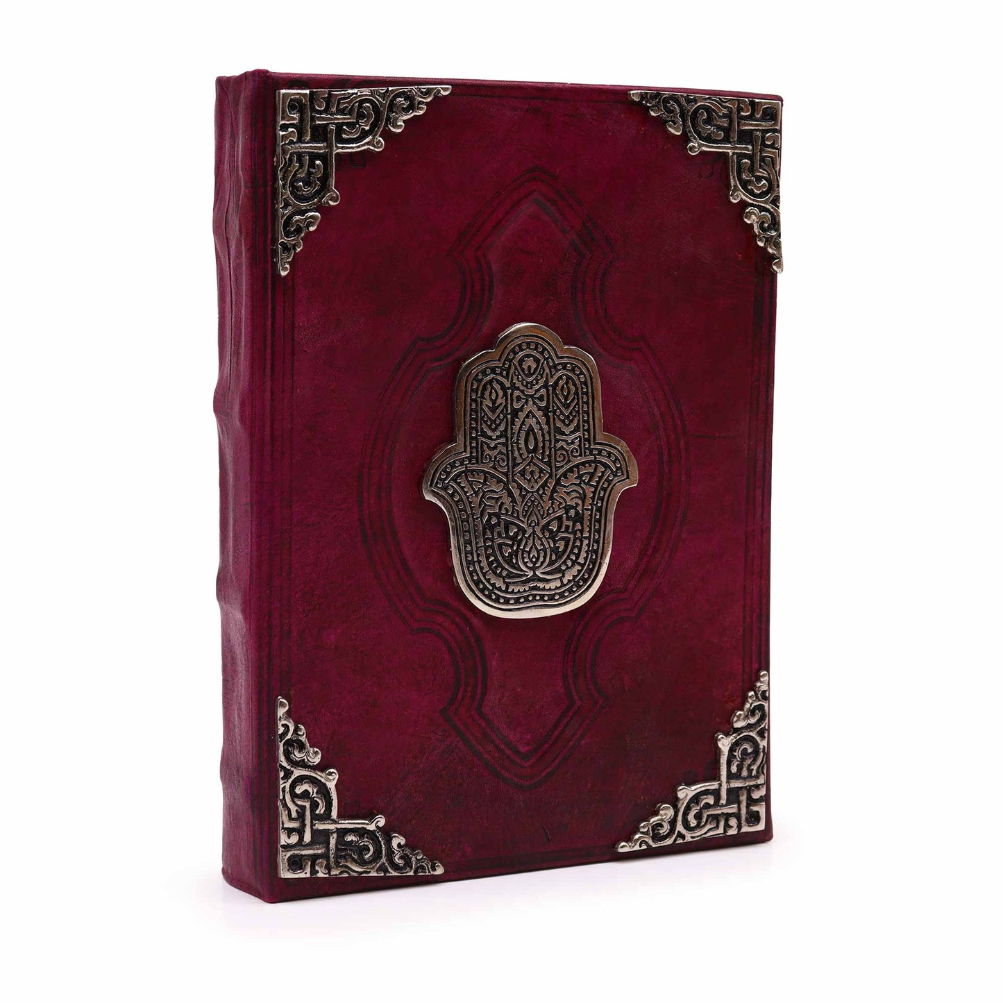 Kniha - Zinkový dekor Hamsa - 200 stran Deckle Edges - 26 x 18 cm