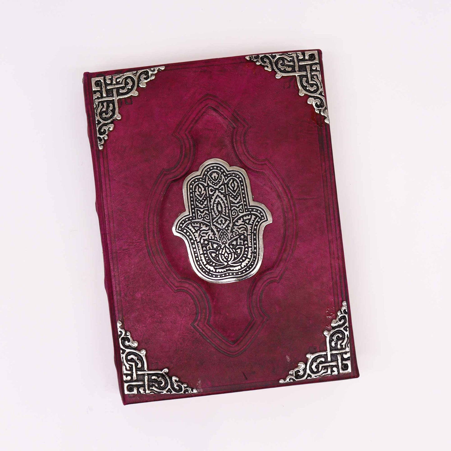 Kniha - Zinkový dekor Hamsa - 200 stran Deckle Edges - 26 x 18 cm