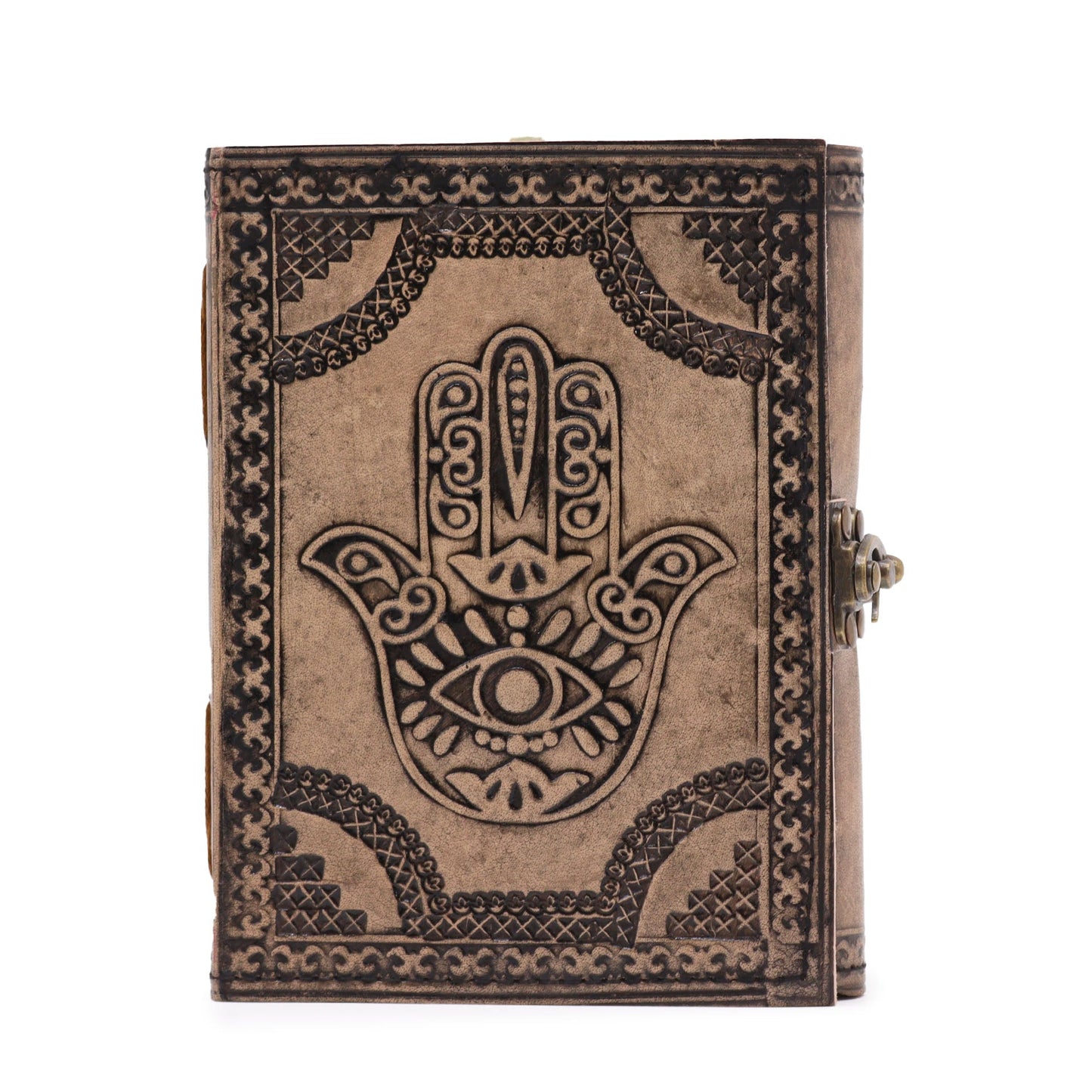 Hamsa - Esoterický notebook - Antique Grey - 200 stran Stich Edge - 17,5x12,5x3cm